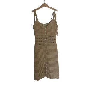 Crochet mini dress size small shoulder tie dress beach crochet casual dress